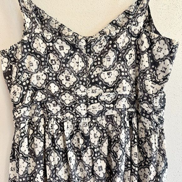 VINCE Dress Womens 6 Floral Print Knee Length Sundress Sleeveless Black - Picture 10 of 16